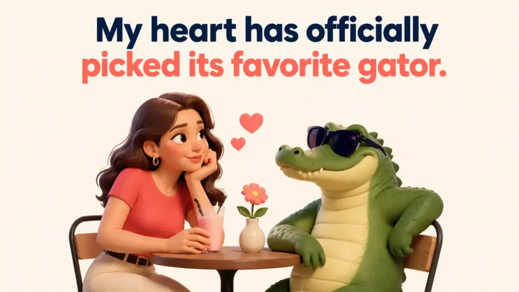 Romantic Alligator Puns For Love Messages.