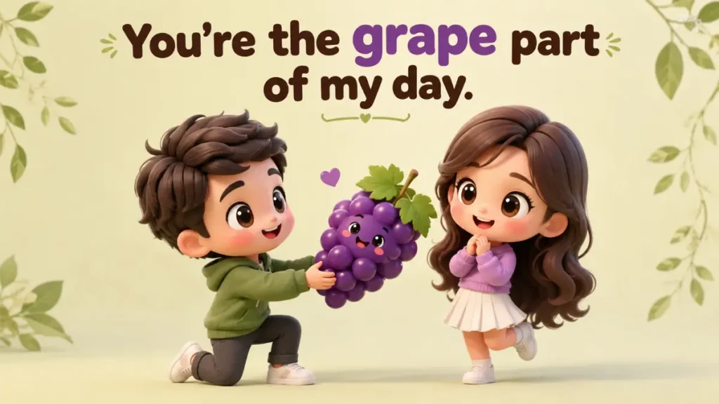 Romantic Grape Puns For Your Crush
