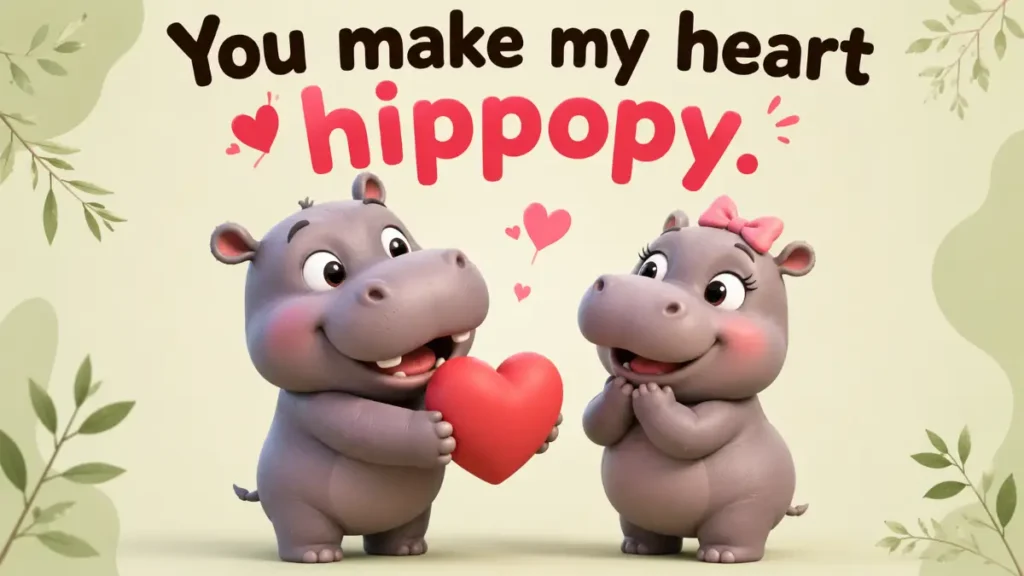 Hippo Puns For Cute Love Notes