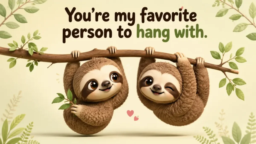 Sweet Sloth Love Puns For Couples