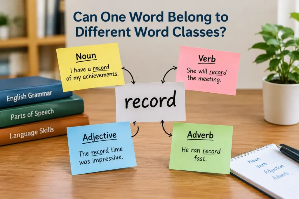 Parts of Speech: One Word Belonging to Different Word Classes