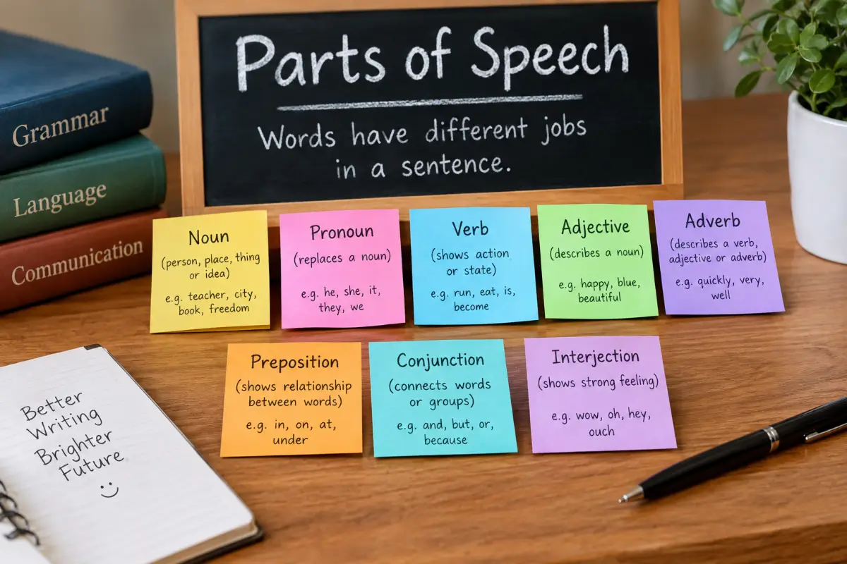 Parts of Speech: 8 Types Explained With Examples (2026 Guide)